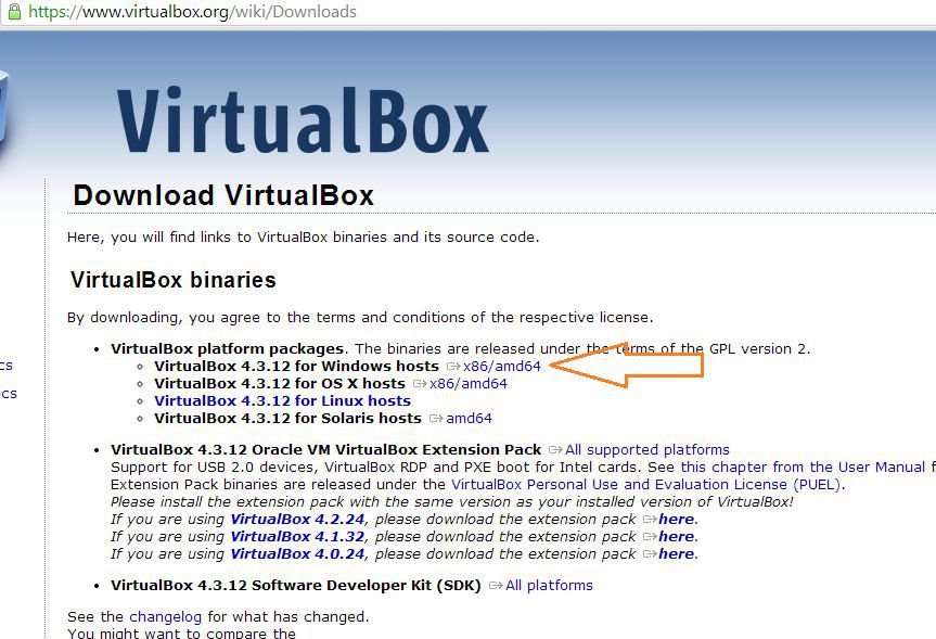 download virtual box for window