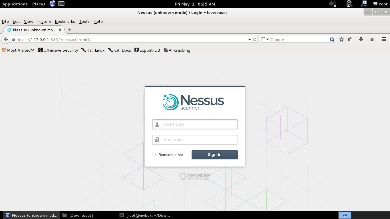 access nessus web interface