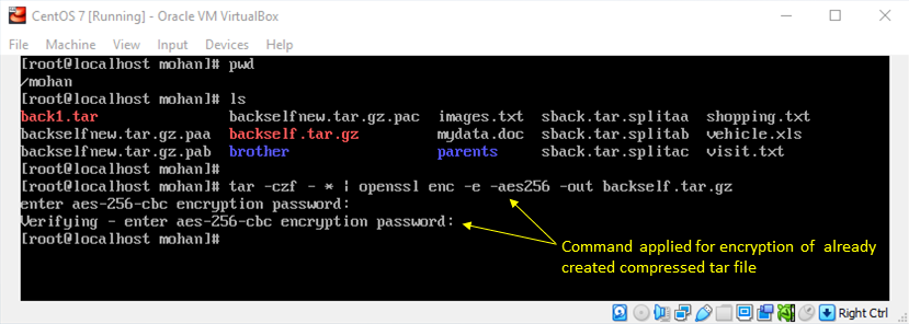 tar Command in Linux - Encrypt an Archive File